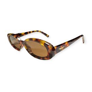 Tortoiseshell Oval Women's Sunglasses - Brown Lenses